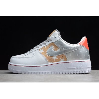 Nike Air Force 1 Low Stars Beyaz / Gümüş Kaykay Ayakkabı Türkiye - 56JRJ6I6